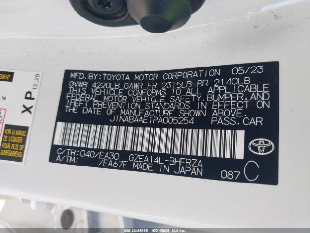 2023 TOYOTA GR COROLLA JTNABAAE1PA005254 Photo 8