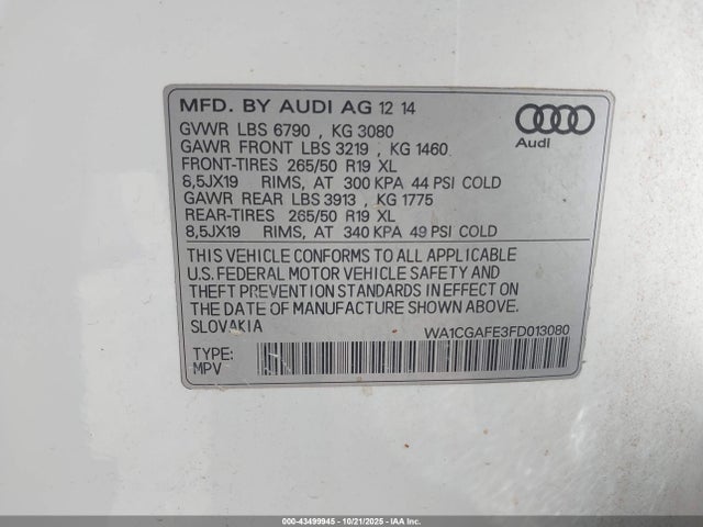 2015 AUDI Q7 WA1CGAFE3FD013080 Photo 8