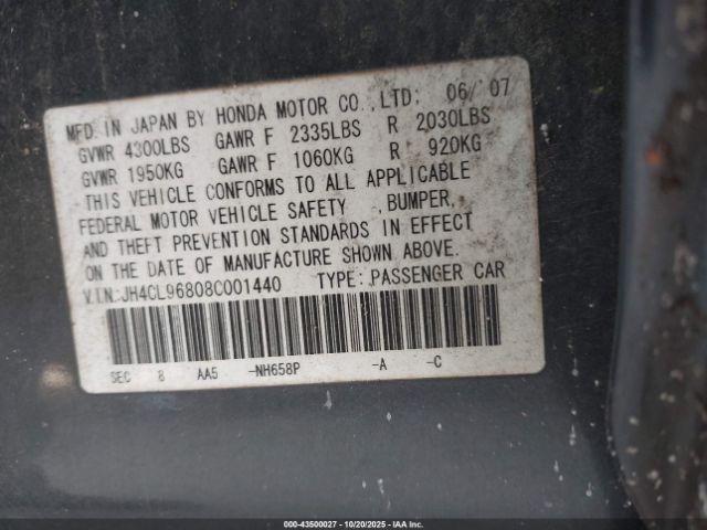 2008 ACURA TSX JH4CL96808C001440 Photo 8
