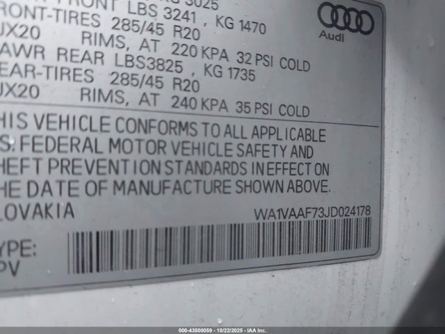 2018 AUDI Q7 WA1VAAF73JD024178 Photo 8
