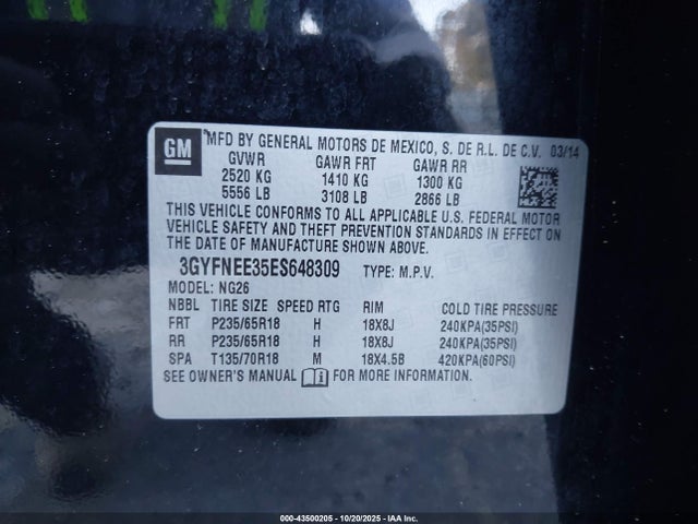 2014 CADILLAC SRX 3GYFNEE35ES648309 Photo 8