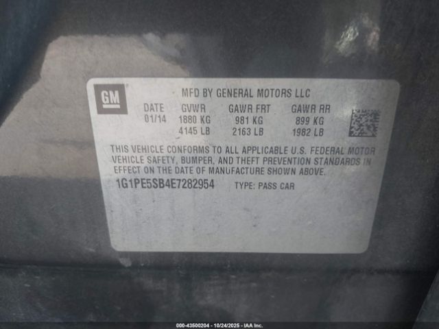 2014 CHEVROLET CRUZE 1G1PE5SB4E7282954 Photo 8