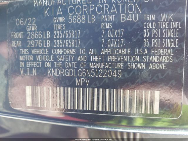 2022 KIA SORENTO HYBRID KNDRGDLG6N5122049 Photo 8