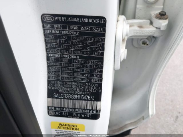 2017 LAND ROVER DISCOVERY SPORT SALCR2BG9HH647673 Photo 8