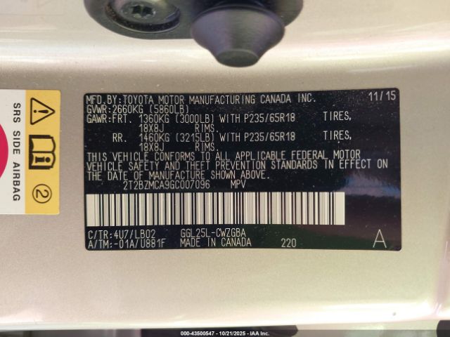2016 LEXUS RX 350 2T2BZMCA9GC007096 Photo 8
