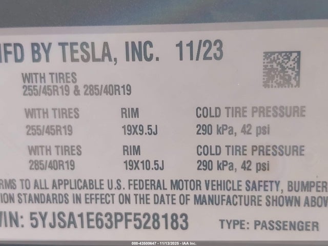 2023 TESLA MODEL S 5YJSA1E63PF528183 Photo 8
