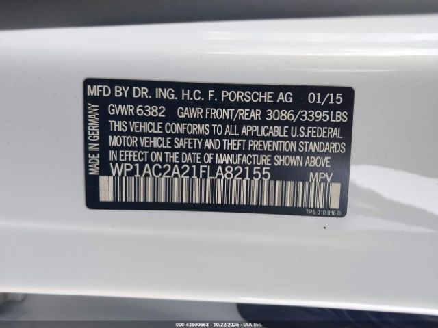 2015 PORSCHE CAYENNE WP1AC2A21FLA82155 Photo 8