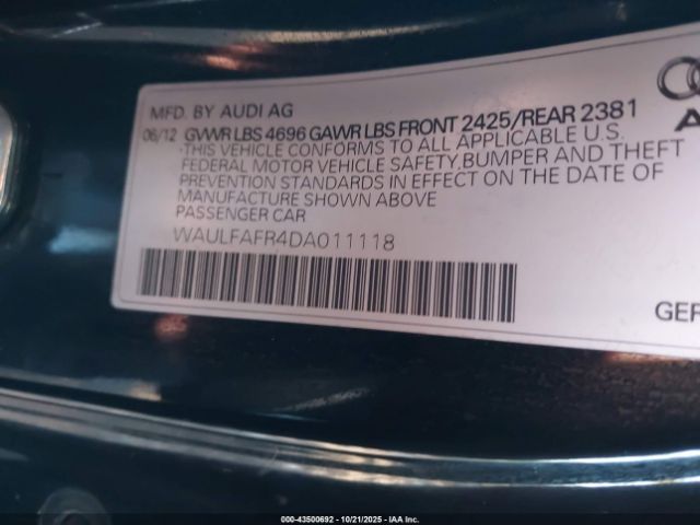 2013 AUDI A5 WAULFAFR4DA011118 Photo 8