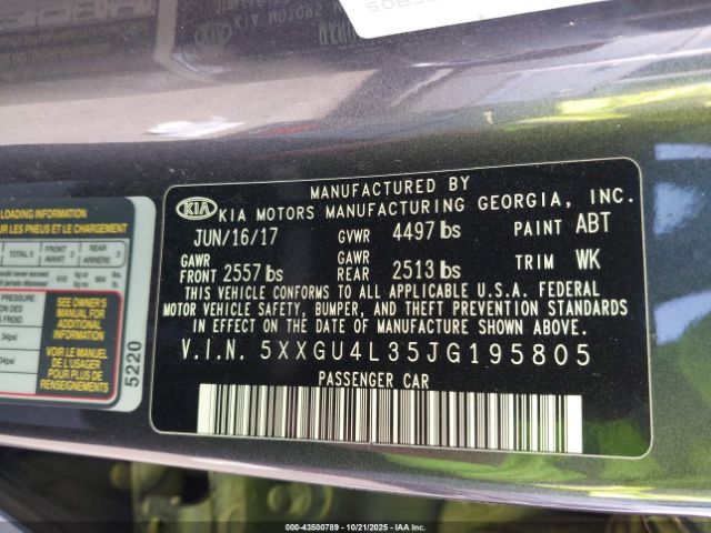 2018 KIA OPTIMA 5XXGU4L35JG195805 Photo 8