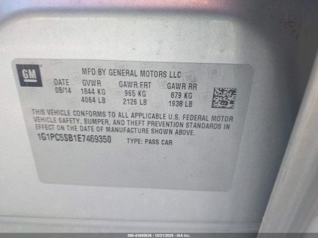 2014 CHEVROLET CRUZE 1G1PC5SB1E7469350 Photo 8