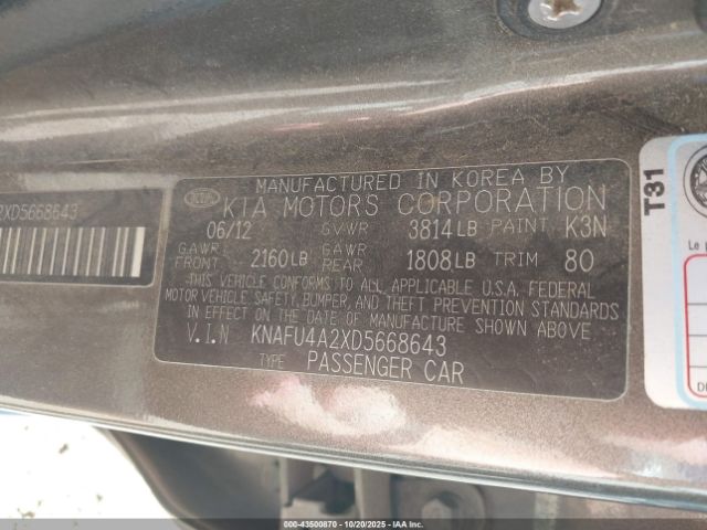 2013 KIA FORTE KNAFU4A2XD5668643 Photo 8