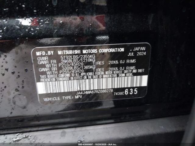2024 MITSUBISHI OUTLANDER JA4J4WA87RZ086278 Photo 8