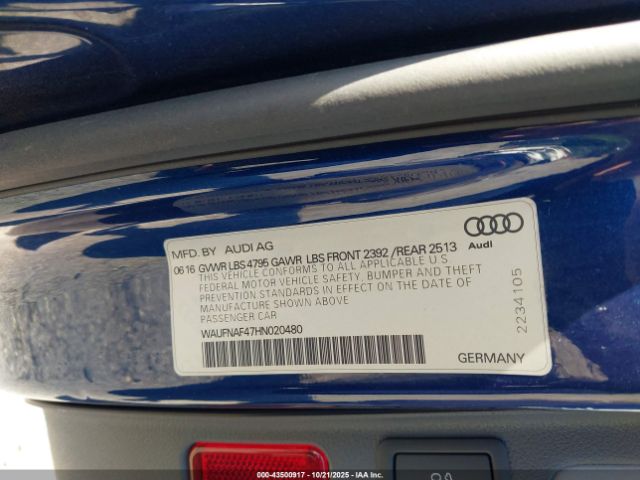 2017 AUDI A4 WAUFNAF47HN020480 Photo 8