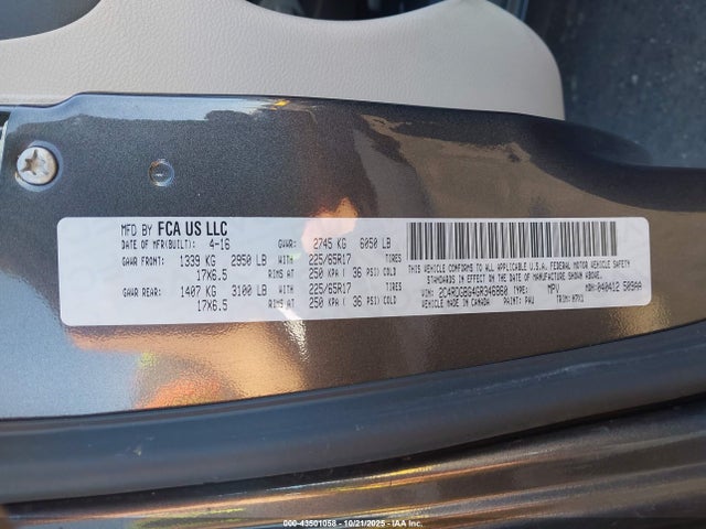 Dodge Grand Caravan Se 2016 2C4RDGBG4GR346860 Image 9