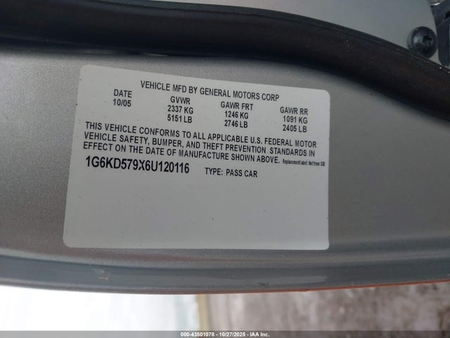 2006 CADILLAC DTS 1G6KD579X6U120116 Photo 8