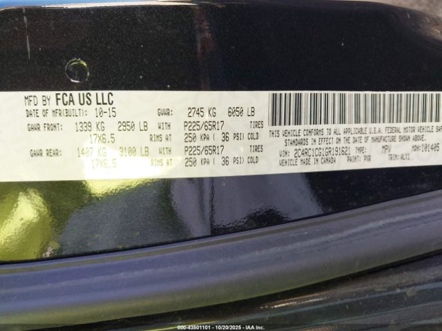 2016 CHRYSLER TOWN & COUNTRY 2C4RC1CG1GR191621 Photo 8