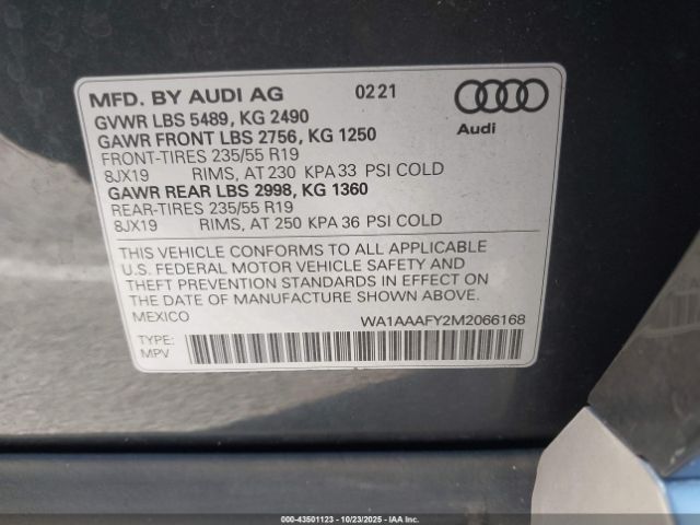 2021 AUDI Q5 WA1AAAFY2M2066168 Photo 8