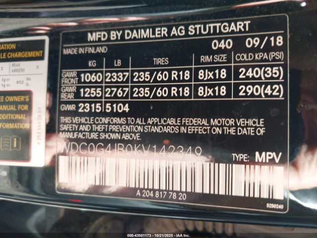 2019 MERCEDES-BENZ GLC 300 WDC0G4JB0KV142349 Photo 8