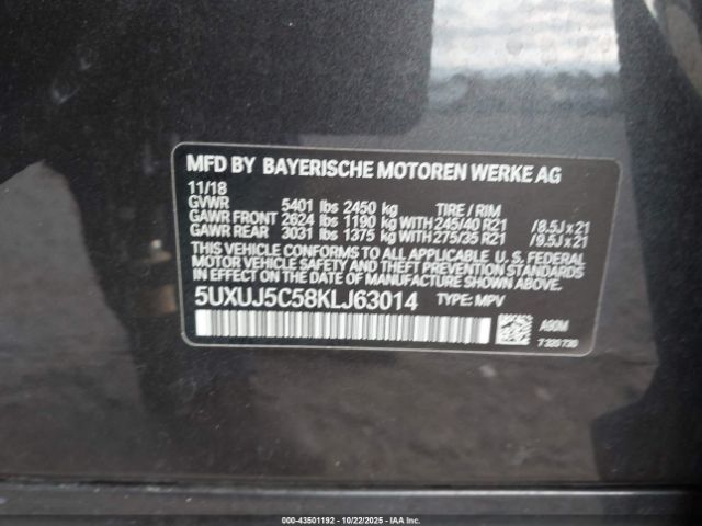 2019 BMW X4 5UXUJ5C58KLJ63014 Photo 8