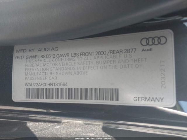 2017 AUDI A7 WAU22AFC0HN131564 Photo 8