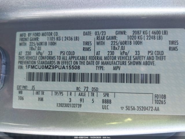 2023 FORD ESCAPE 1FMCU0MZ9PUA15508 Photo 8