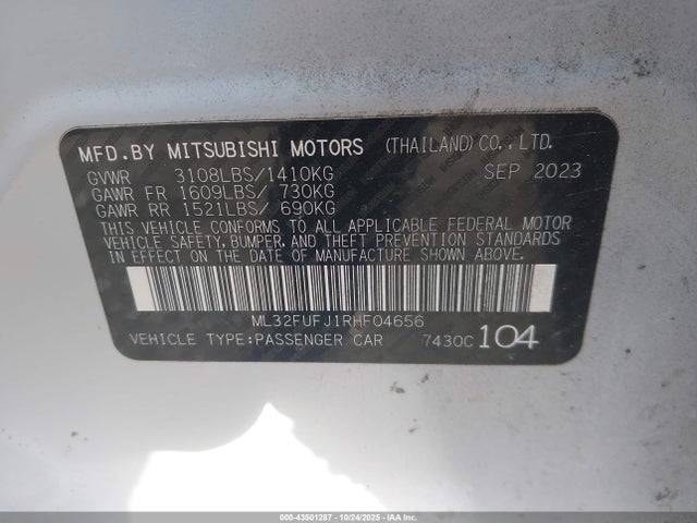 2024 MITSUBISHI MIRAGE G4 ML32FUFJ1RHF04656 Photo 8
