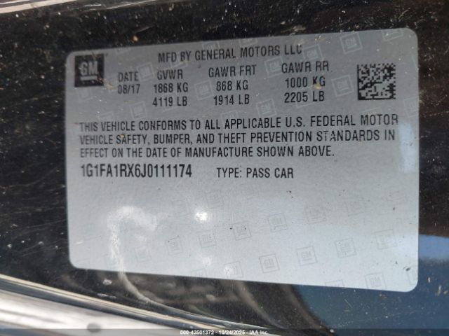 2018 CHEVROLET CAMARO 1G1FA1RX6J0111174 Photo 8