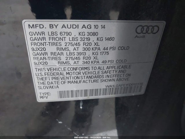 2015 AUDI Q7 WA1LGAFE1FD010338 Photo 8