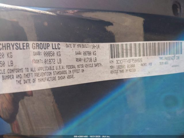 2015 FIAT 500 3C3CFFFH9FT580926 Photo 8