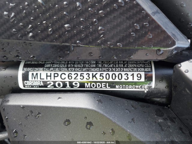 2019 HONDA CBR500 MLHPC6253K5000319 Photo 9