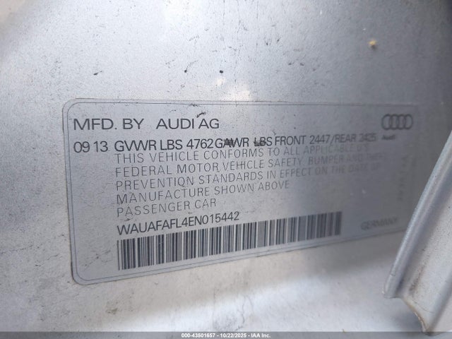 2014 AUDI A4 WAUAFAFL4EN015442 Photo 8