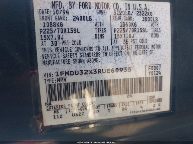 1994 FORD EXPLORER 1FMDU32X3RUE60935 Photo 8