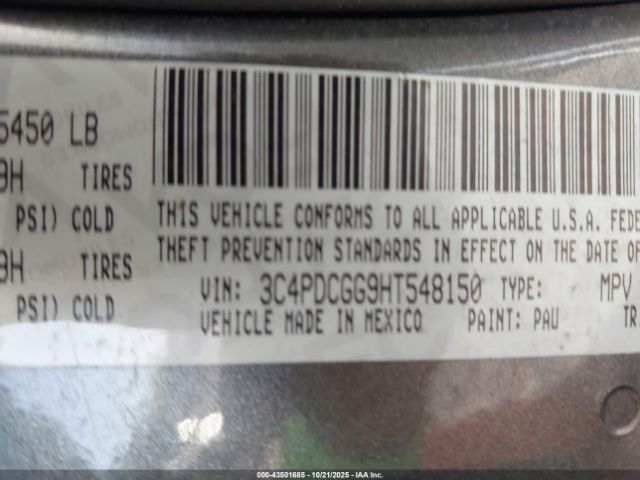 2017 DODGE JOURNEY 3C4PDCGG9HT548150 Photo 8