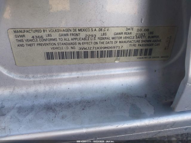2009 VOLKSWAGEN JETTA 3VWJZ71K09M069717 Photo 8