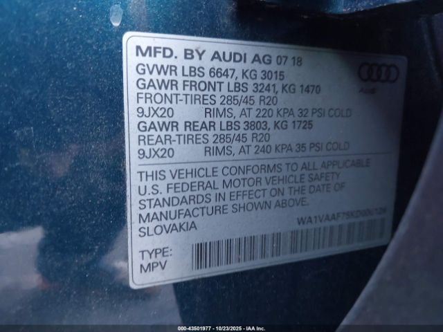 2019 AUDI Q7 WA1VAAF75KD000126 Photo 8