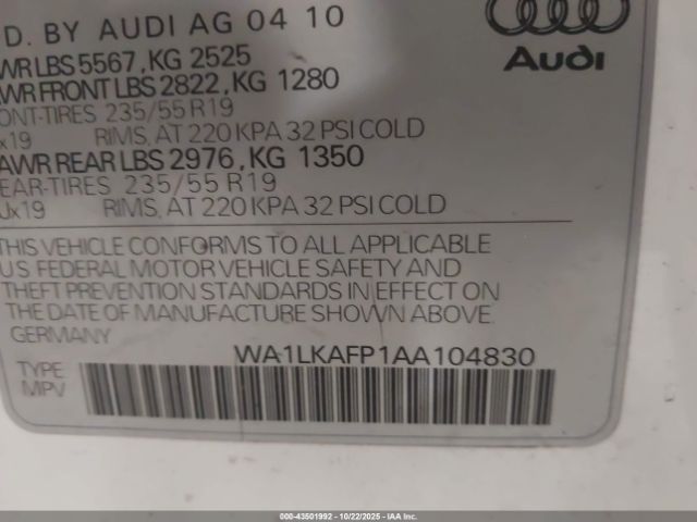 2010 AUDI Q5 WA1LKAFP1AA104830 Photo 8