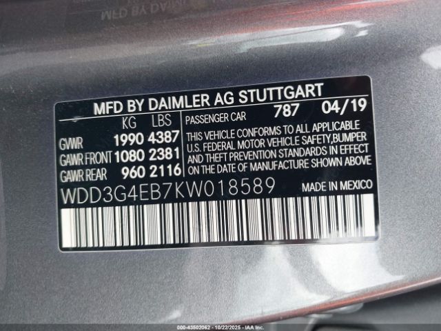 2019 MERCEDES-BENZ A 220 WDD3G4EB7KW018589 Photo 8