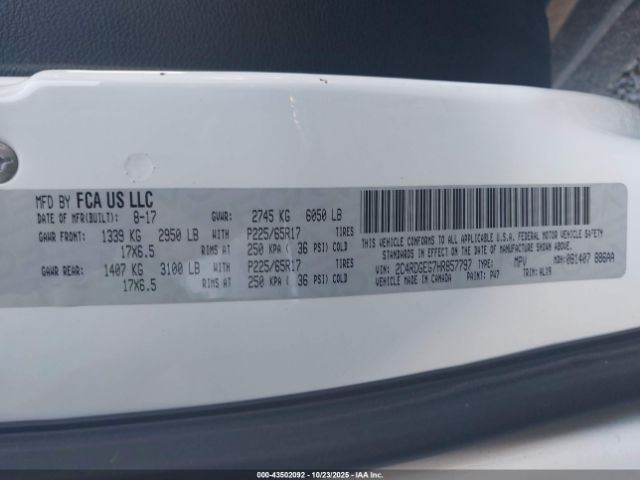 2017 DODGE GRAND CARAVAN 2C4RDGEG7HR857797 Photo 8