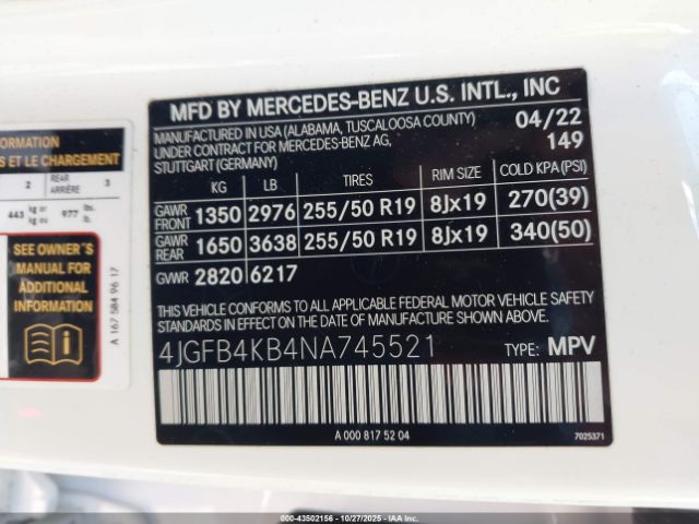 2022 MERCEDES-BENZ GLE 350 4JGFB4KB4NA745521 Photo 8