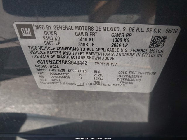 2010 CADILLAC SRX 3GYFNCEY8AS640442 Photo 8