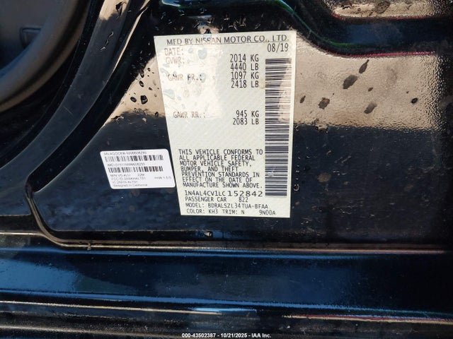 Nissan Altima 2020 1N4AL4CV1LC152842 Image 9