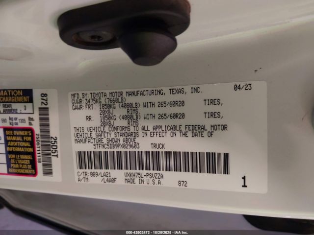 2023 TOYOTA TUNDRA HYBRID 5TFNC5DB9PX029603 Photo 8