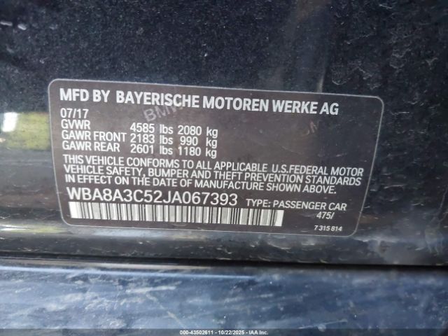 2018 BMW 320I WBA8A3C52JA067393 Photo 8