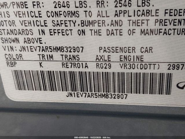 2017 INFINITI Q50 JN1EV7AR5HM832907 Photo 8