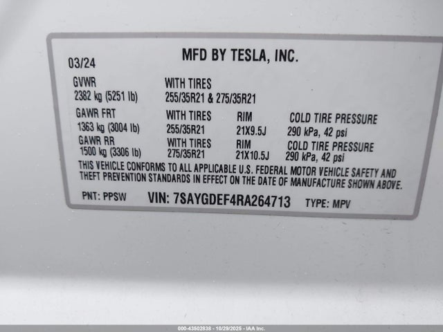 2024 TESLA MODEL Y 7SAYGDEF4RA264713 Photo 8
