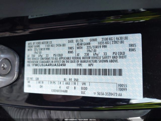 2024 FORD ESCAPE 1FMCU9JA4RUA32450 Photo 8