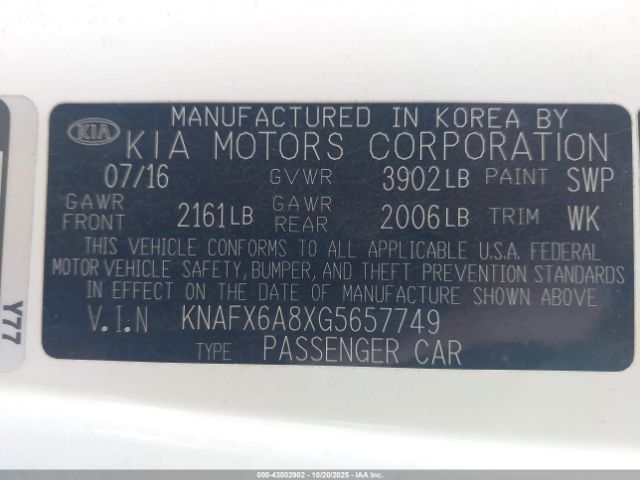2016 KIA FORTE KOUP KNAFX6A8XG5657749 Photo 8