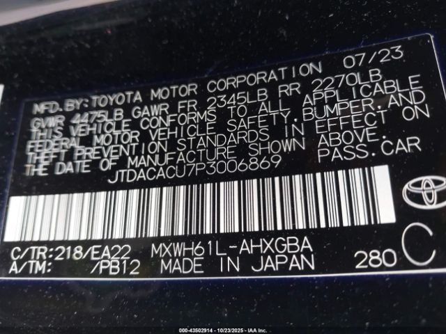 2023 TOYOTA PRIUS PRIME JTDACACU7P3006869 Photo 8