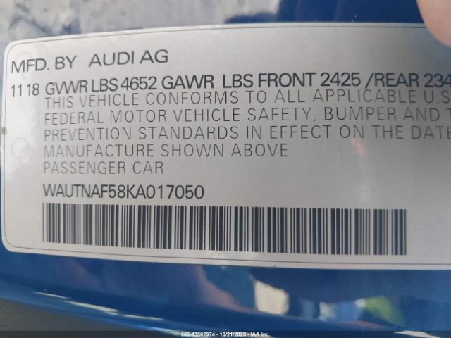 2019 AUDI A5 WAUTNAF58KA017050 Photo 8