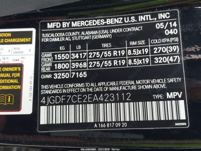 2014 MERCEDES-BENZ GL 450 4JGDF7CE2EA423112 Photo 8